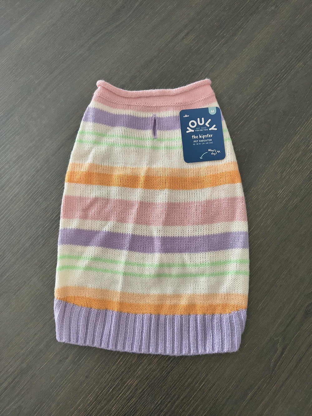 Multicolor Striped Knit Skirt - Pink, Purple, Orange, Green, Cream